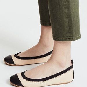 Yosi Samra | Folding Flats Cream Patent Black Size 7